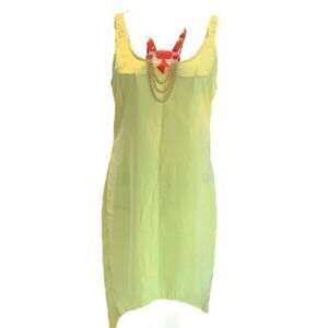Neon yellow, low back dress coverup size M